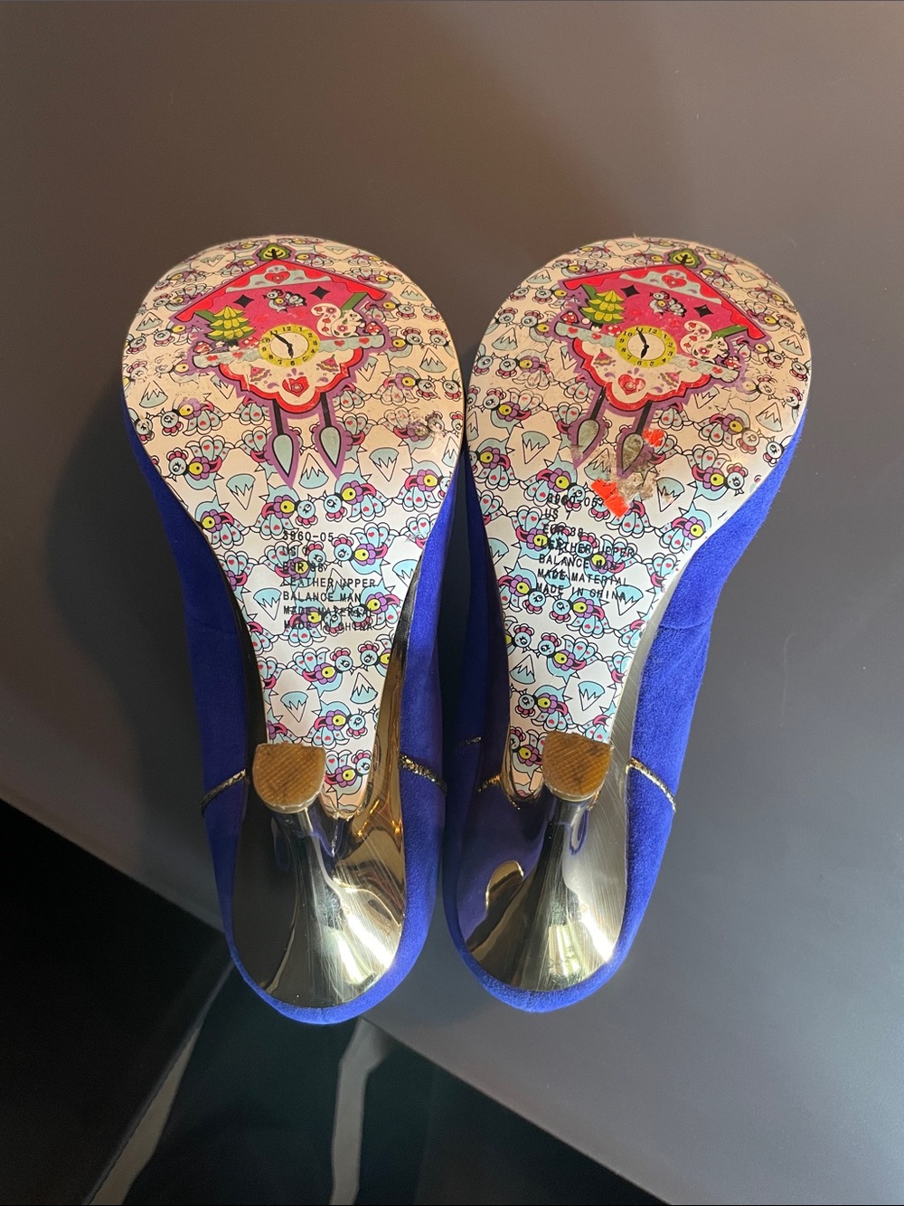 Irregular Choice Cobalt Blue Suede Leather Heels - Picture 6 of 6